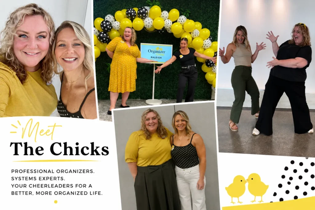 Meet the Chicks collage of the Raleigh Organizer Chicks team